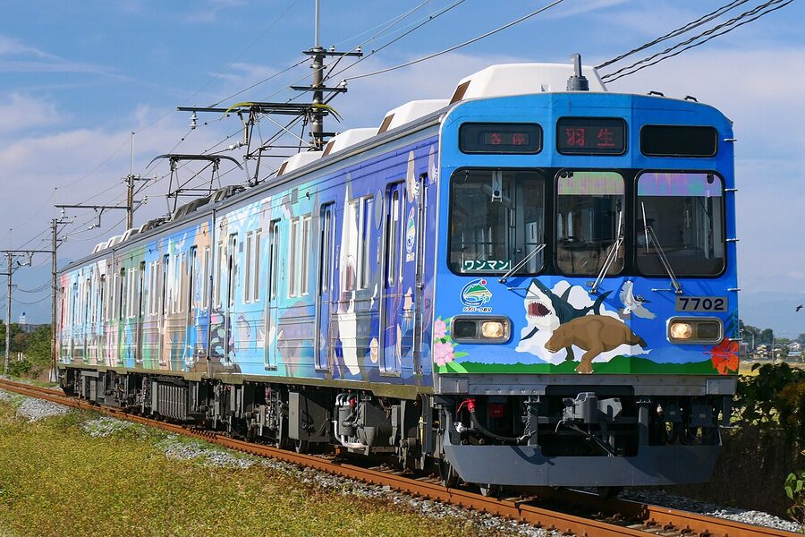 Chichibu Railway 7500 series in Geopark Chichibu wrapping