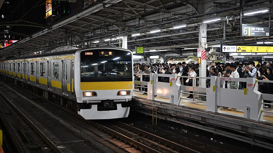 Chuo-Sobu Local Line E231 series train at Akihabara Station