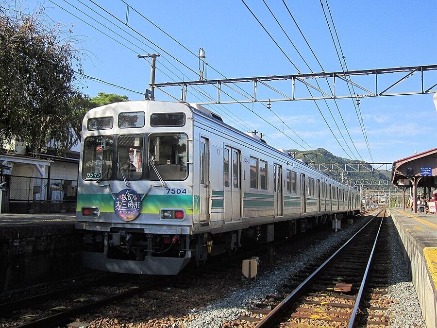 Chichibu Railway 7504 series train at Nagatoro Station