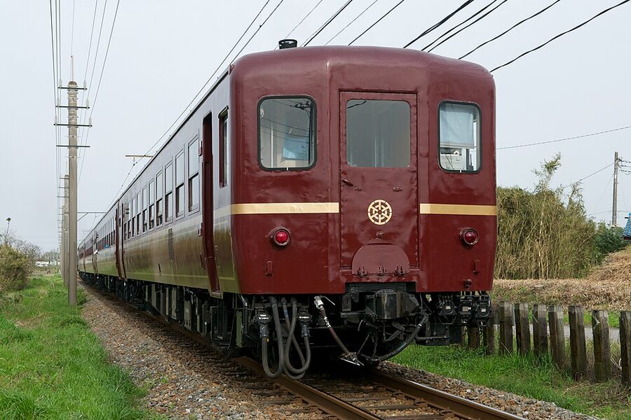 Passenger carriages for the Paleo Express, dark green livery