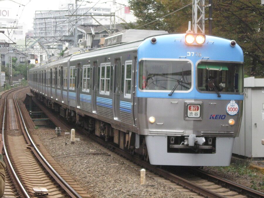 Keio 3000 series 3728F farewell run with retirement headmark, Inokashira-koen 2011