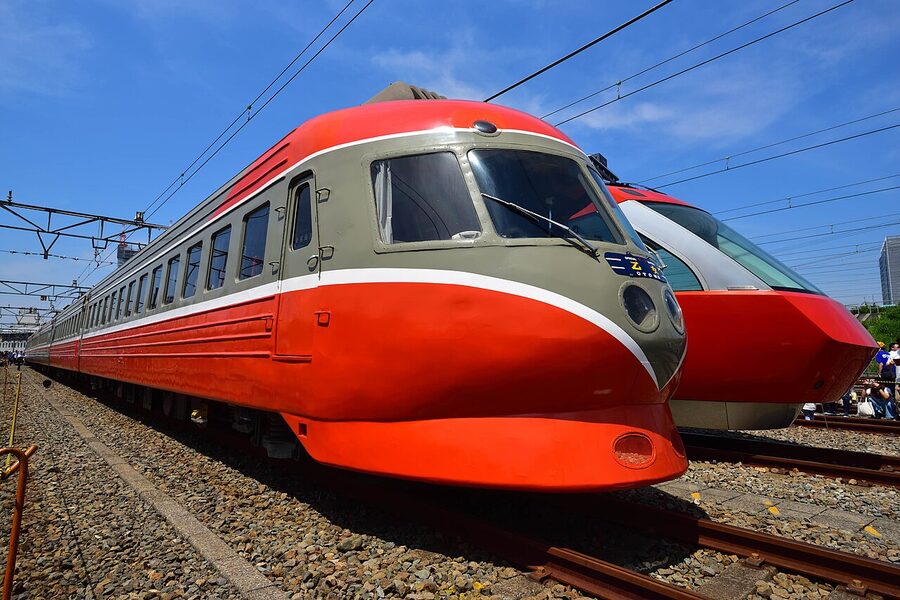 Preserved Odakyu 3000 SE Romancecar at Ebina depot