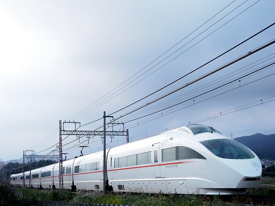 Odakyu 50000 VSE Romancecar in special anniversary livery