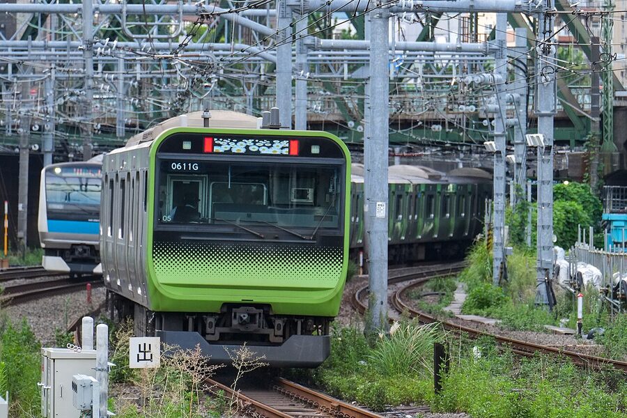 JR East E235 series entering Shinagawa Station