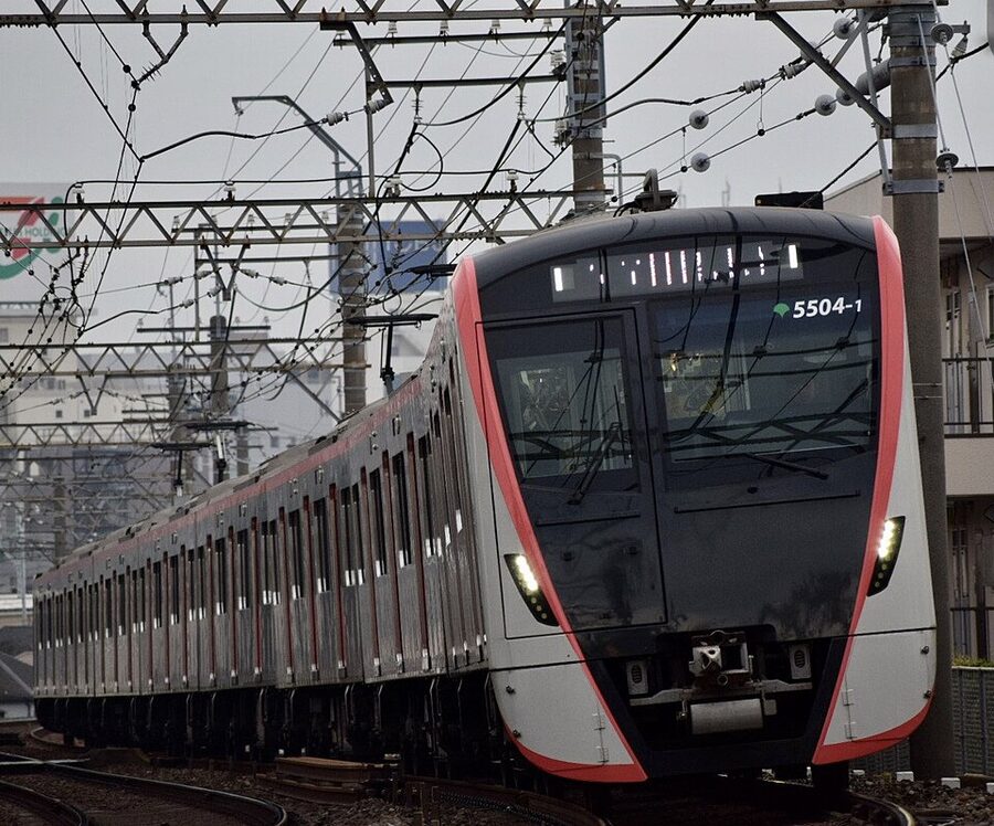 Toei Asakusa Line 5500 series train at Asakusa Station