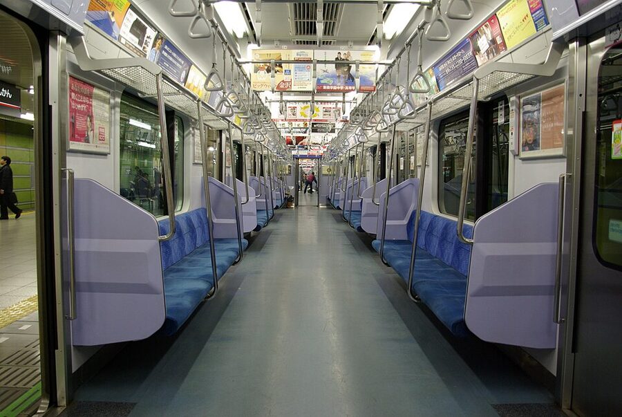 Interior of a Tokyu 5000 series train