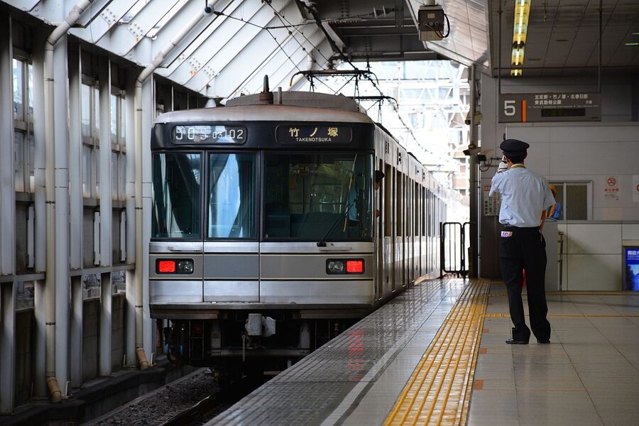 A Tokyo Metro 03 series train at Kita-Senju Station