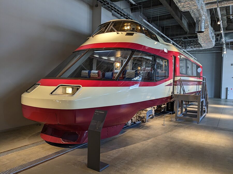 Odakyu 10000 HiSE Romancecar preserved in Romancecar Museum Ebina