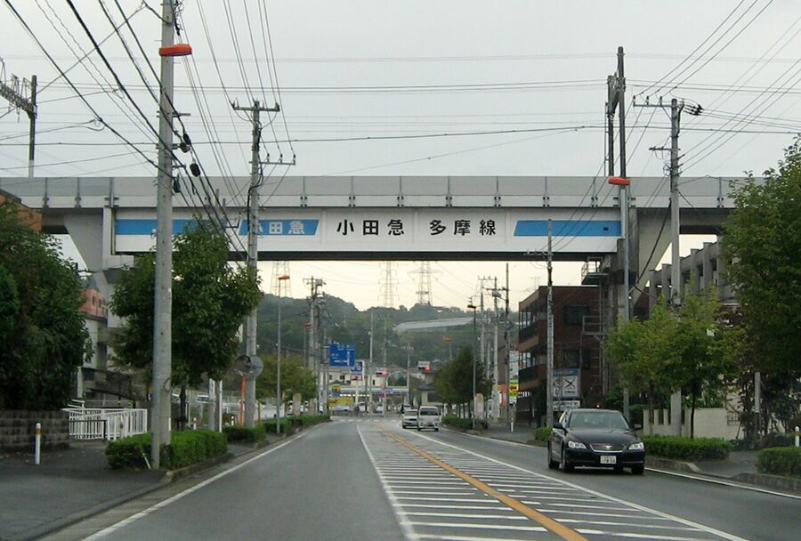 Odakyu Tama Line bridge over the Tsurukawa Kaido road in Kawasaki