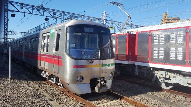 Toei 12-000 series Oedo Line train at depot event