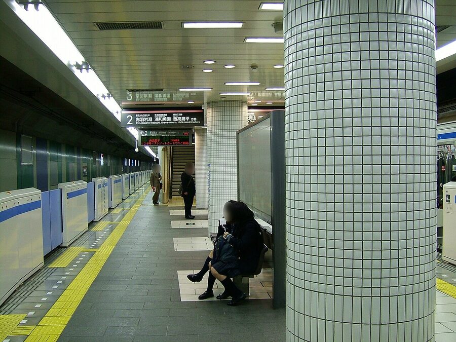 Tokyu Meguro Line platform at Meguro